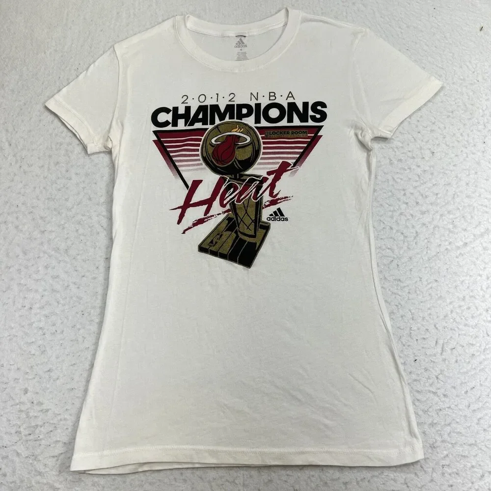 Adidas NBA Miami Heat Women's Medium Slim Fit 2012 Locker Room Champions T Shirt - Picture 1 of 12